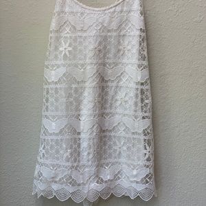 Anthropologie E by Eloise Ivory Lace Chemise Dress